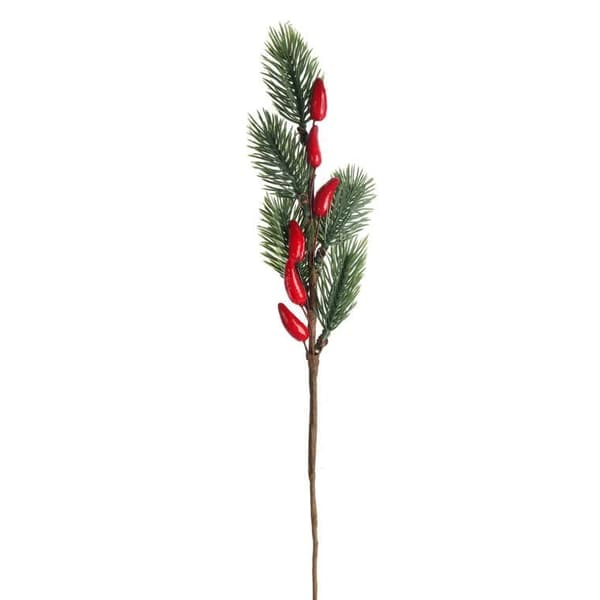 Juldekorativ gren med rönnbär 30 cm