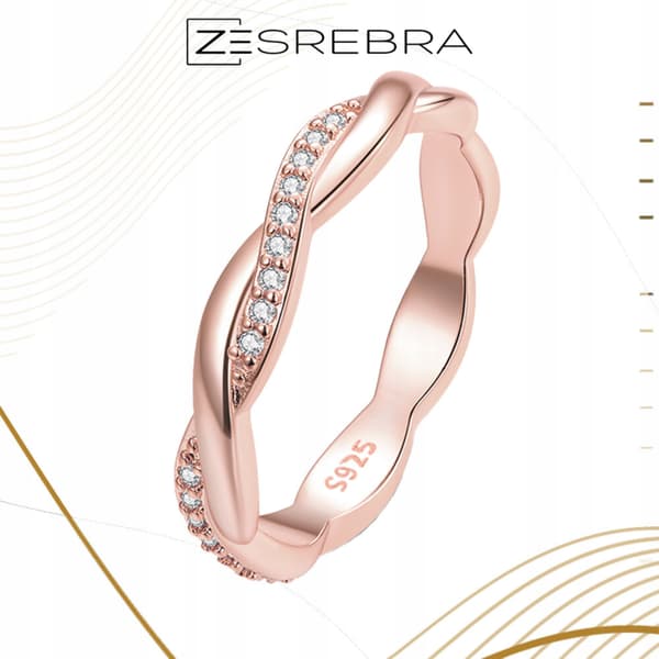 Ring S925 silver storlek 14 Roséguld