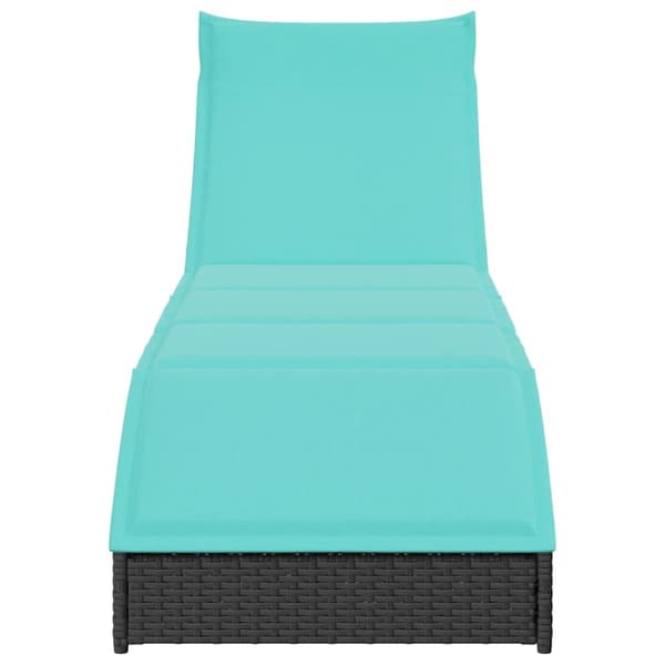 vidaXL foldbar liggestol med hynde og opbevaring sort polyrattan