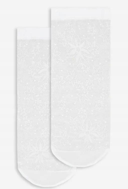 Wola och Gatta tunn strumpa 2-pack one size vitmönstrad