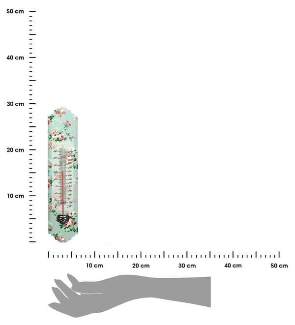 Väggtermometer med rostema, 30 cm