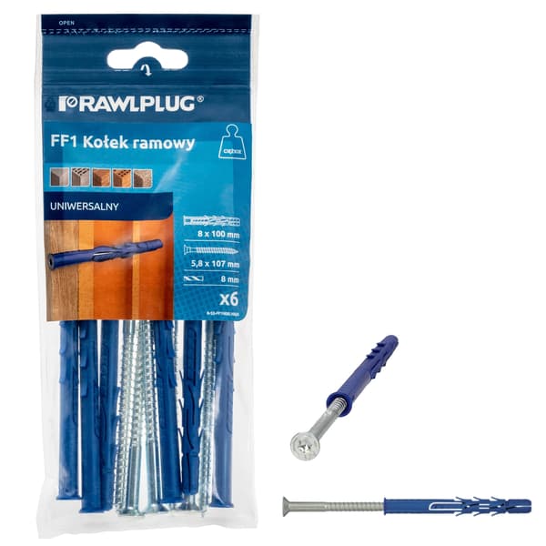 RAWLPLUG Dowels Ram Dowel Tratt 8x100 6st/pack