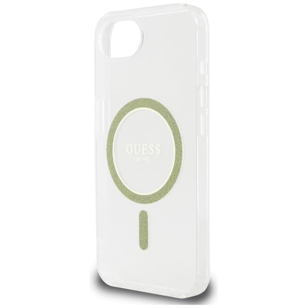 Guess IML Glitter Circle MagSafe-etui til iPhone 16e – klart