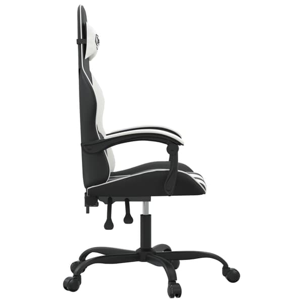 vidaXL gamingstol, sort og hvid, kunstlæder