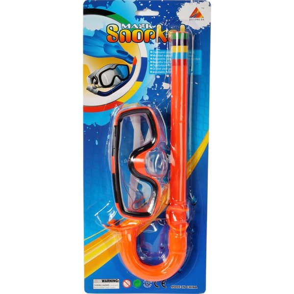 DYKMASK MED SNORKLING FÖR BARN ORANGE