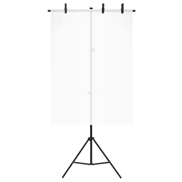 vidaXL T-formet baggrundsstativ sort 91x60x(70-200) cm