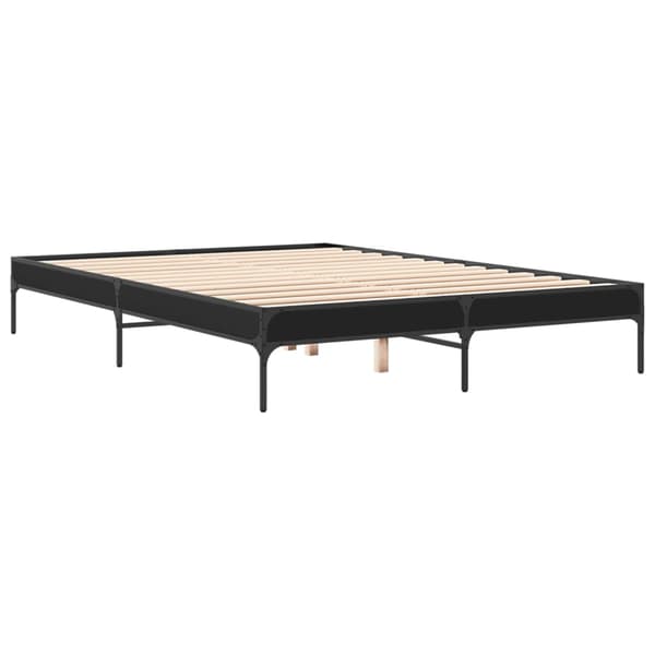 vidaXL sengestel, sort, 140x200 cm, træbaseret materiale