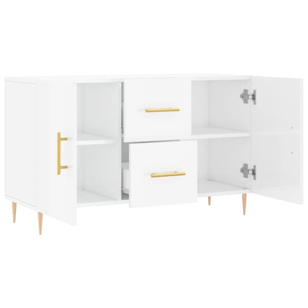vidaXL kommode, blank hvid, 100x36x60 cm, træbaseret materiale