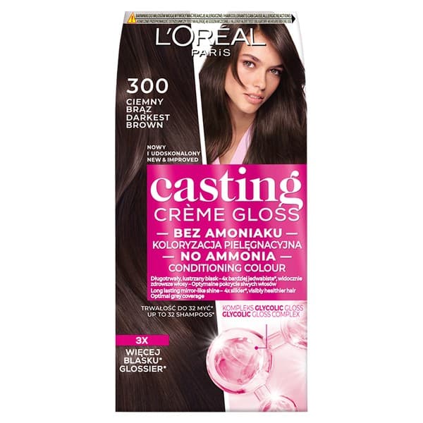 Loreal Casting Creme Gloss -hiusväri - 300 TUMMANRUSKEA (48ml, 72ml, 60ml)