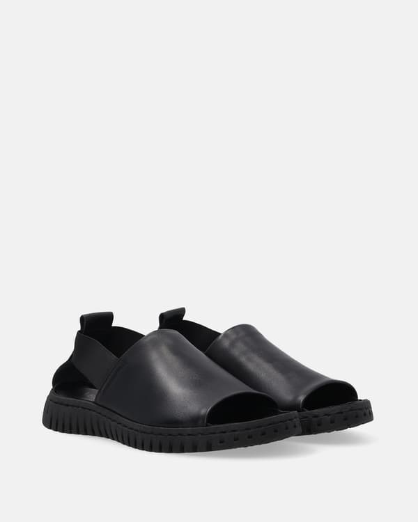 Sorte damesandaler med elastik Sorte damesandaler med elastik 37