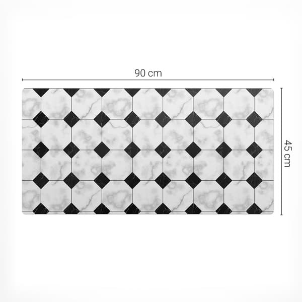 Slidstærk spillemåtte med geometrisk flisemønster 90x45 cm