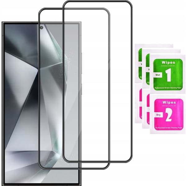 2x Härdat glas för Samsung Galaxy S24 Ultra med helskärmstäckning