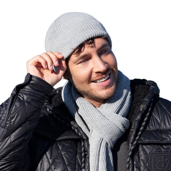 KAROL herre dockerhat - grå, stribet, 100% akryl