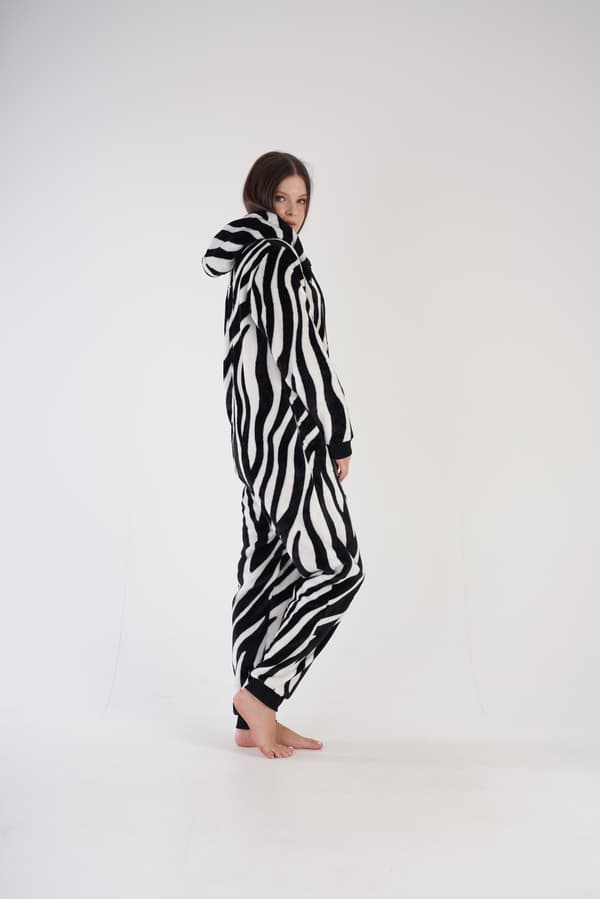 Plysjumpsuit med hætte til kvinder, L 40
