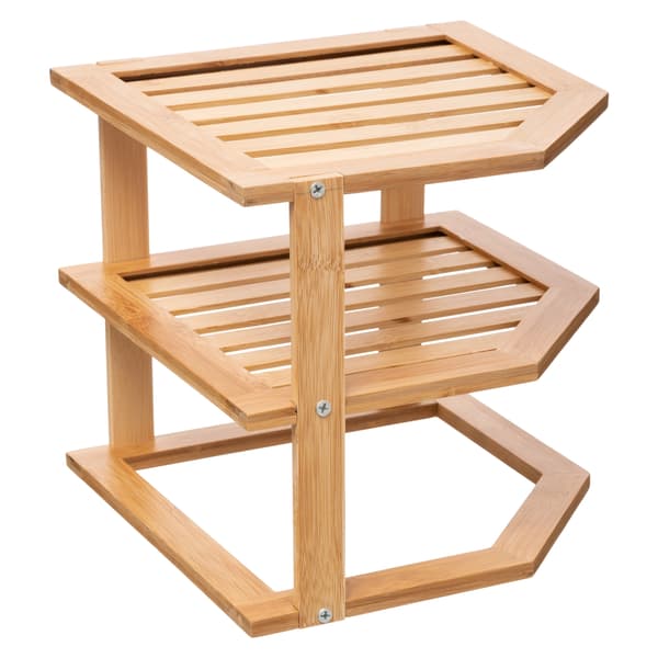 Bambuinen kulmakeittiön hylly