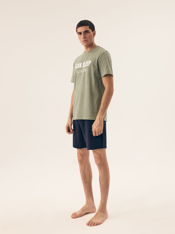 Herrpyjamas Henderson Sleeper | Grön, Marinblå M