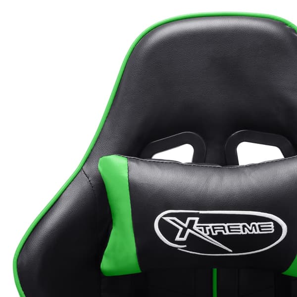 vidaXL gamingstol, sort og grøn, kunstlæder