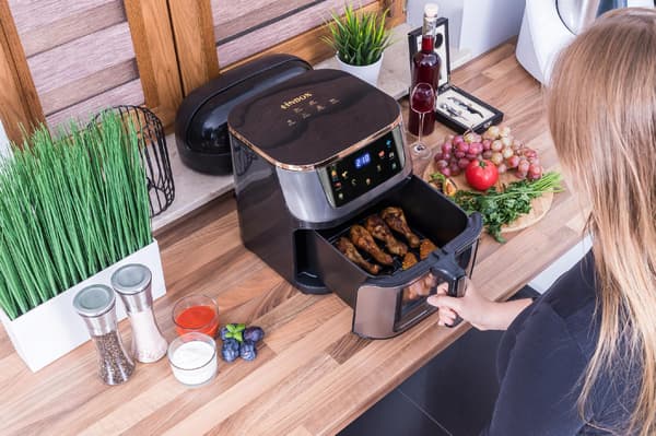 FEDTFRI AIR FRYER LINBOX INOX SORT POLERET MENU