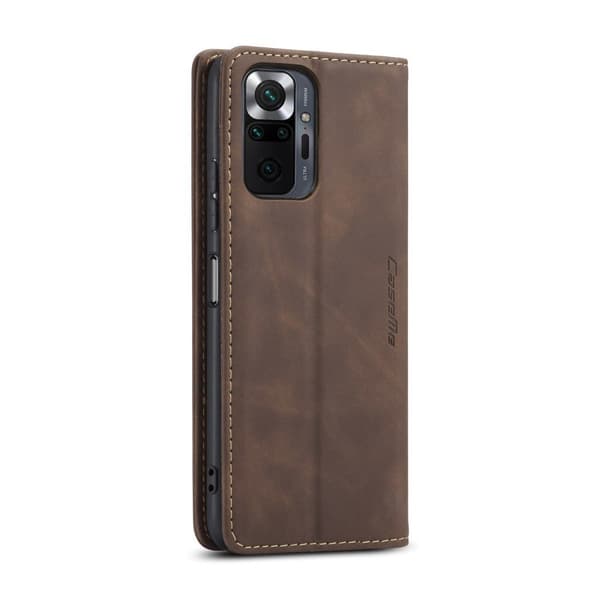 CASEME-etui til Xiaomi Redmi Note 10 Pro, læderpung, kaffe