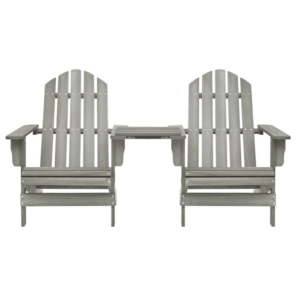 vidaXL Adirondack trädgårdsstolar med bord, gran, grå