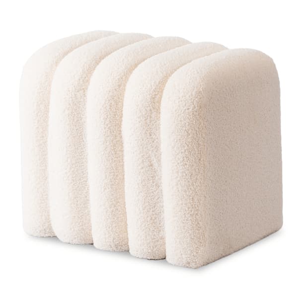Klädd KARBON Puff, Cremefärgad sits, Modern