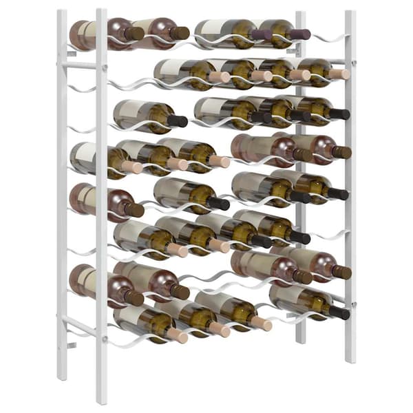vidaXL 48 pullon viinipulloteline valkoinen metalli