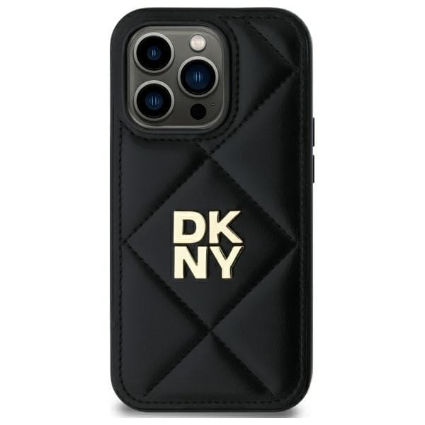 DKNY Quilted Stack Logo-skal till iPhone 14 Pro Max, Svart