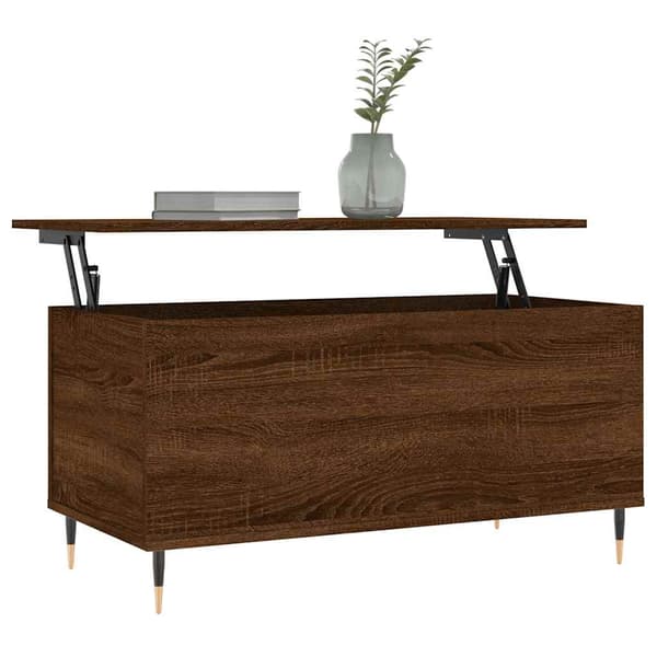 vidaXL sofabord brunt egetræ 90x44,5x45 cm