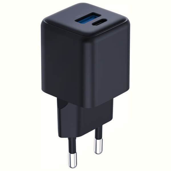 3MK Hyper GaN-laddare 20W 1xUSB-A 1xUSB-C PD QC4+, Svart