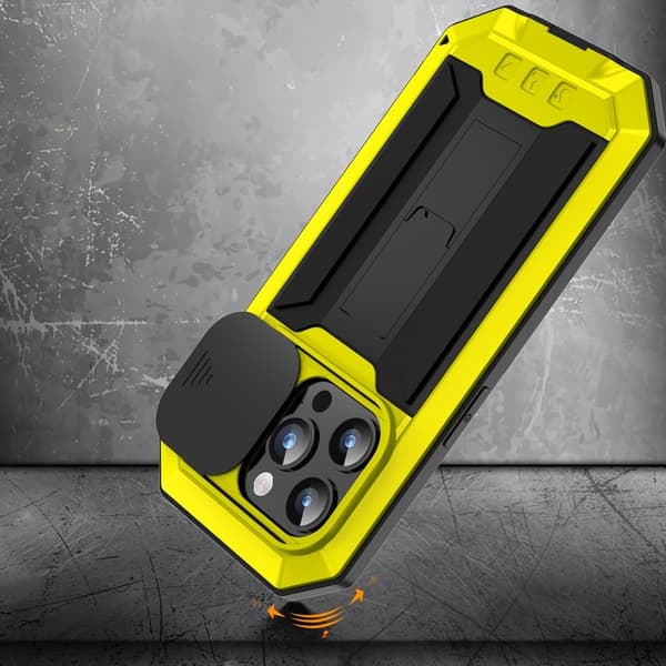 iPhone 15 Pro Max cover, R-JUST CamShield Slide, Rugged, Gul/Sort
