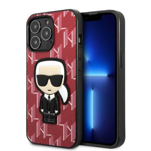 Karl Lagerfeld Monogram Ikonik Patch-etui til iPhone 13 Pro Max, rød
