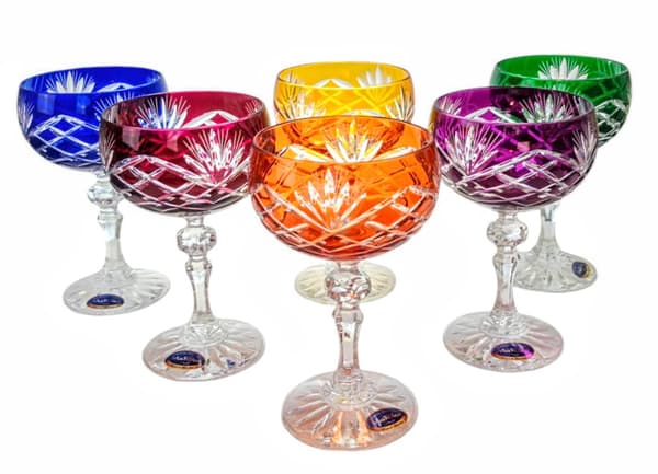 Färgglada kristall champagneglas 150ml Ananas