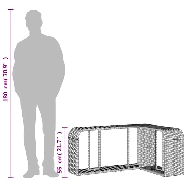 vidaXL skabe, sæt med 2, sort, polyrattan