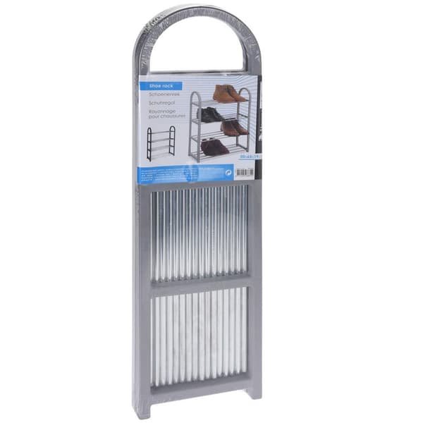 Skoskab med 4 niveauer, gråt, 65 cm