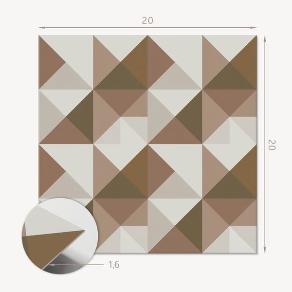 Set med vinylplattor enkel installation triangulär geometri 20x20x20 cm