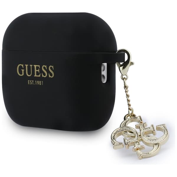 Guess Silikone 4G Charm Etui til AirPods Pro 3 Sort