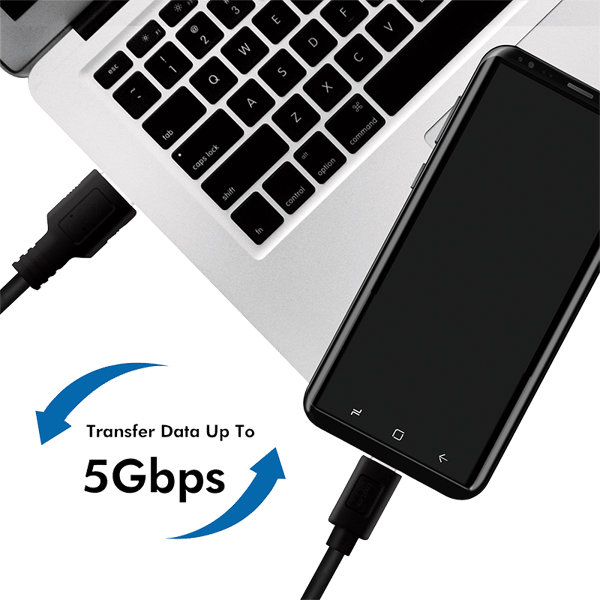 Logilink CU0168 - USB-C til USB-A kabel, 1m, sort, 3.2 Gen1