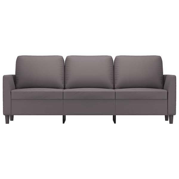 vidaXL 3-sitssoffa, grå, 180 cm, konstläder