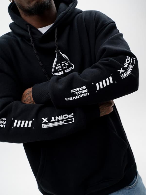 Techwear Oversize Hættetrøje Herre Black Point X Impulse M
