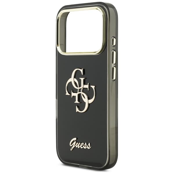 Guess IML 4G Script Metal-cover til iPhone 17 Pro, sort