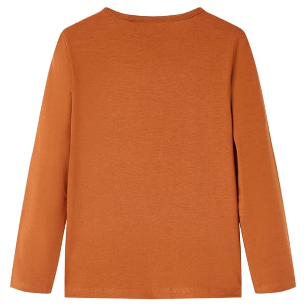 Børne langærmet T-shirt, cognac, 92