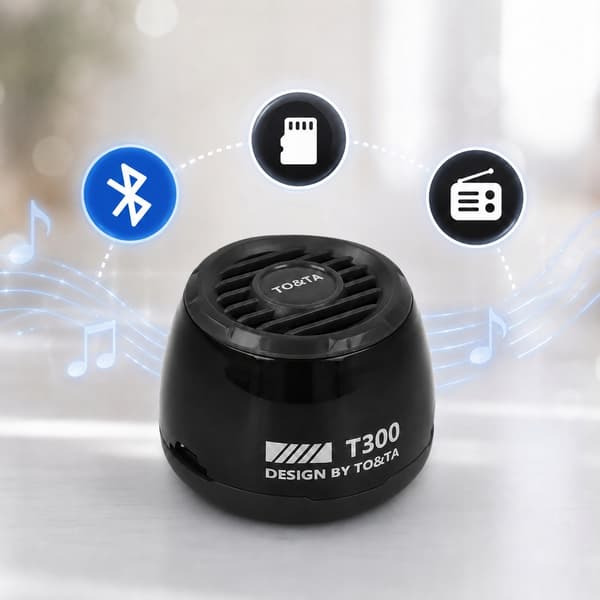 Trådløs Bluetooth-højttaler MP3 microSD LED Magnetisk Sort N65C