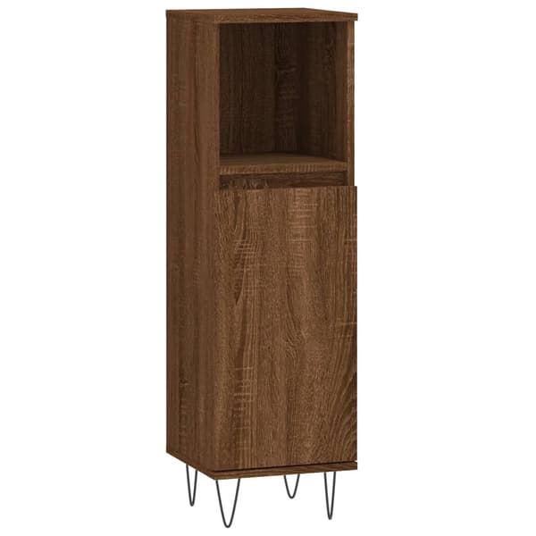 vidaXL badeværelsesskab brunt egetræ 30x30x100 cm