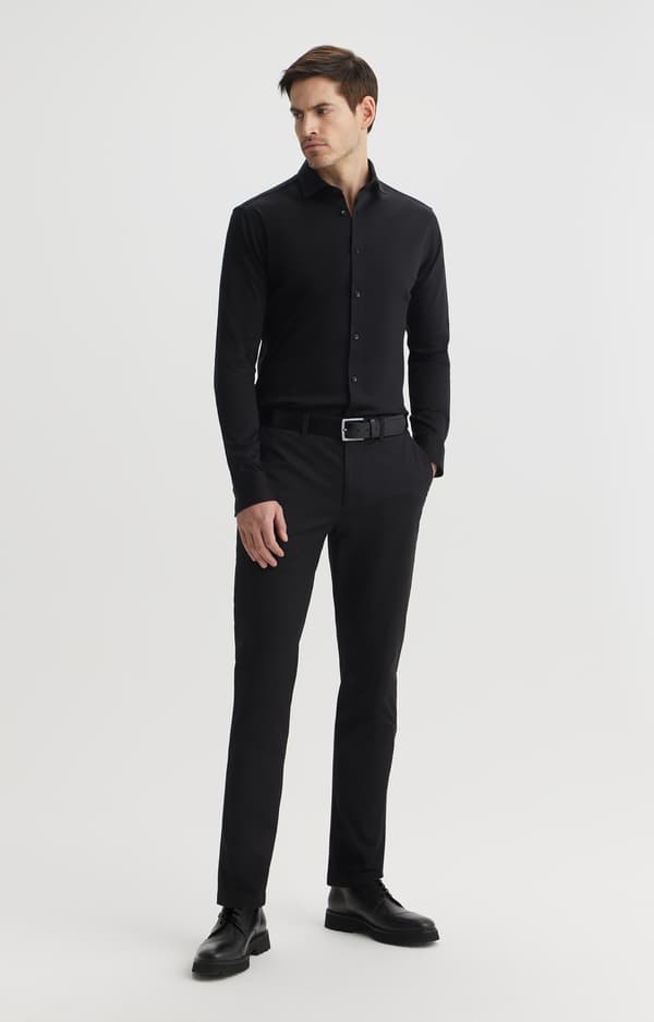 Slim fit strikskjorte L
