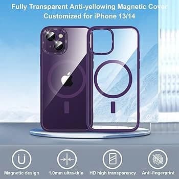 MagSafe iPhone 13/14 6,1" Losvick-skal Transparent Lila