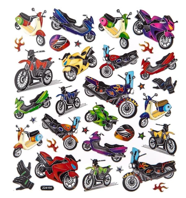 Motorcykelklistermærker 34 stk.