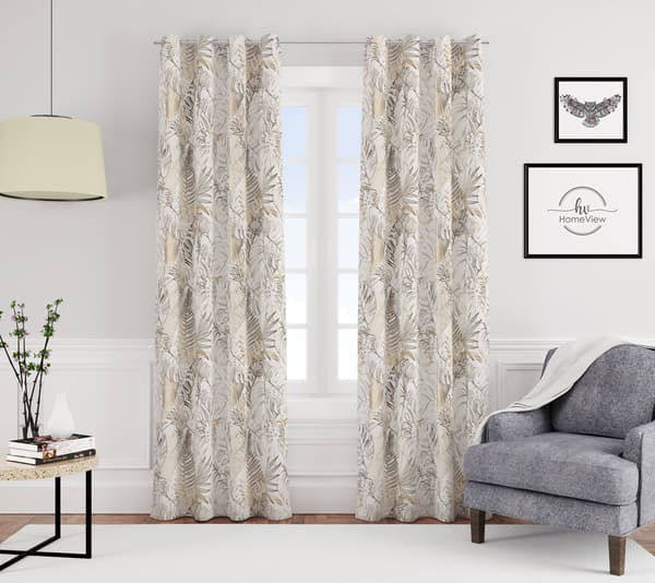 Gardin med snørehuller print 099