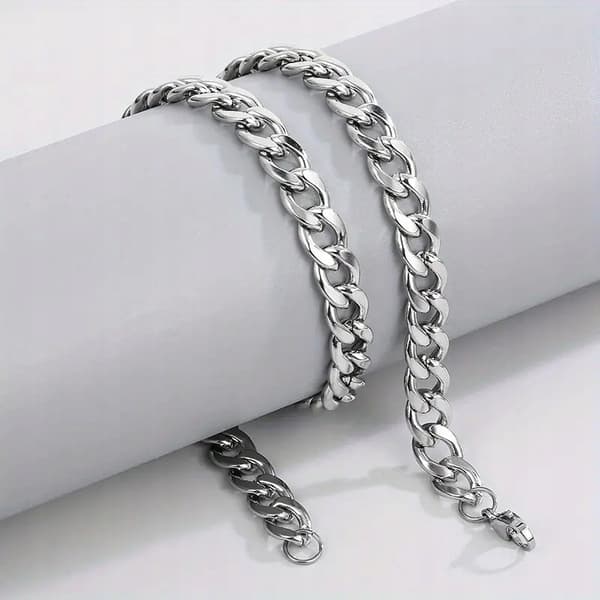ELEGANT Herrkedja Silverkedja TITAN + GRATIS