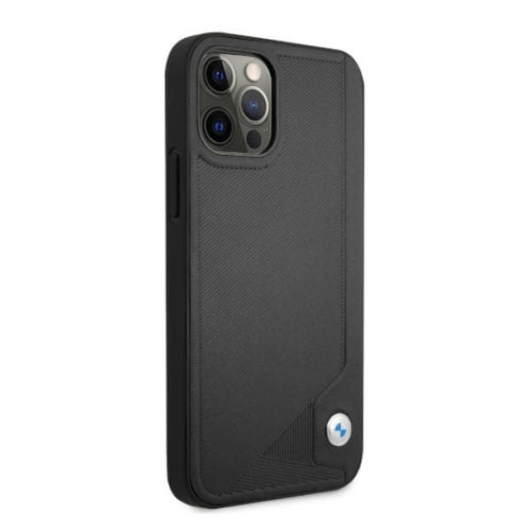 BMW nahkainen Deboss-kotelo iPhone 12 Pro Maxille, musta