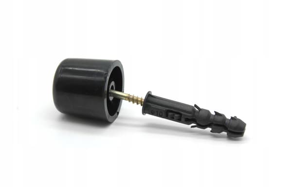 Gulvdørstopper, højde 30 mm, sort, sæt med 5
